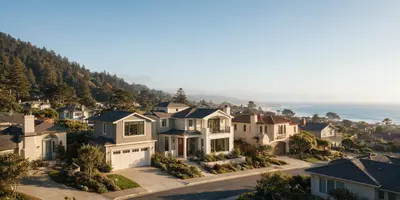 July 2026 Santa Cruz County housing market infographic with prices, inventory, sales and days on market.